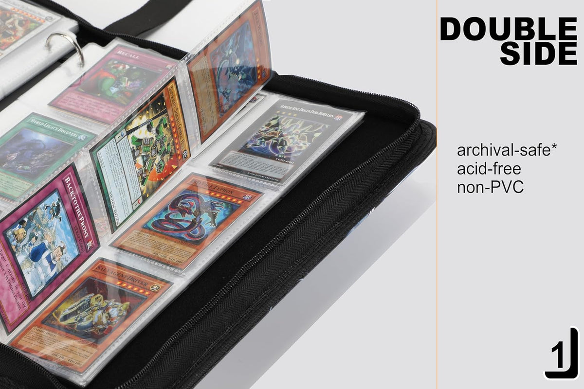 Trading Card Binder Compatible with DGM TCG Cards,Trade cards Album 9-Pockets Hold 990 Cards