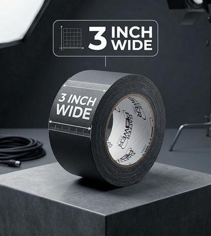 Gaffer Power Black Gaffer Tape 3 Inch x 30 Yards, Heavy Duty, Made in USA