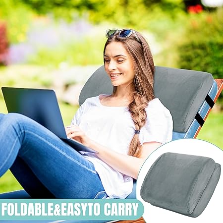 ROYALAY Recliner Leg Rest Cushion with Adjustable Straps Memory Foam Under Knee Pillow for Foot Elevation, Half Moon Leg Pillow Foldable Bolster Pillow for Waist Back Neck Reduce Pressure,Gray