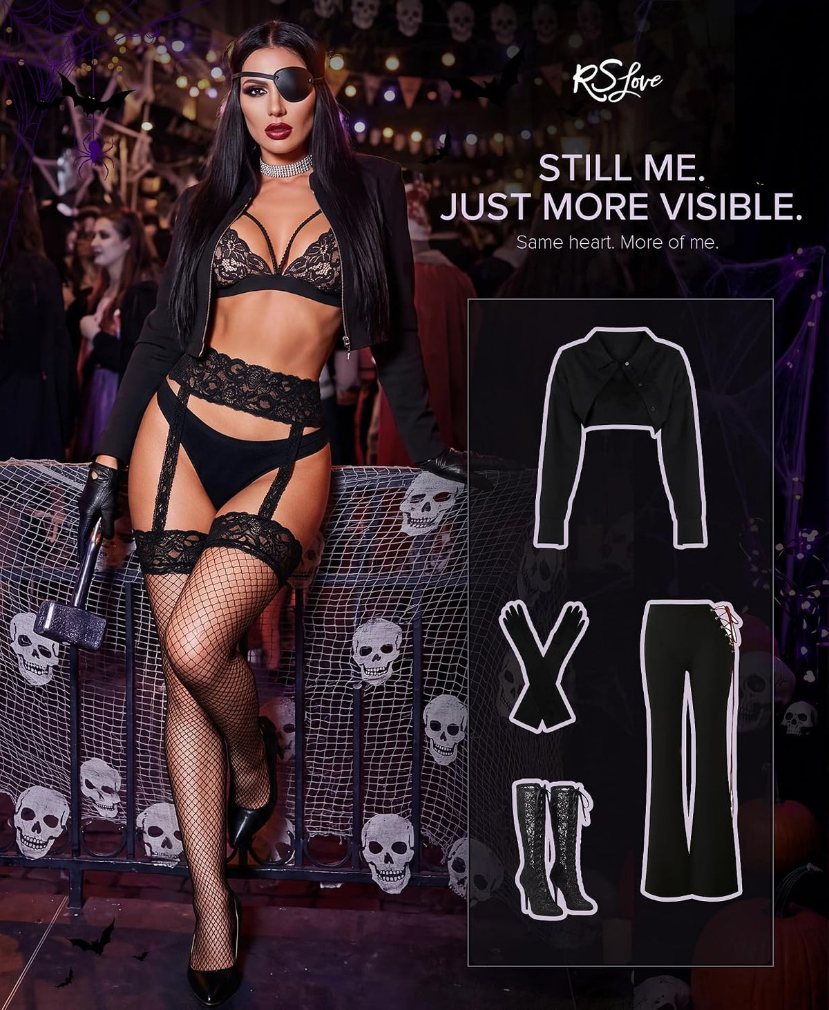 RSLOVE Fishnet Stockings for Women - Sexy Thigh High Fishnets High Waist Garter Belt Silicone Suspender Pantyhose