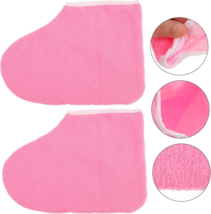 Healeved 2pcs Manicure Booties Foot Lotion Socks for Women Socks Heel Pumps for Women Heeled Loafers for Women Heels for Girl Socks Very Boots Moisturizing Spa Socks Pink Fabric