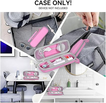 Toothbrush Travel Case for Oral B/Oral-B Pro 1000 1500 5000 7000 7500 6000 9600/ Phlips Sonicare 4100 5100 1100 6100 5300 Electric Toothbrush, Portable Hard Protective Storage Bag (Pink)