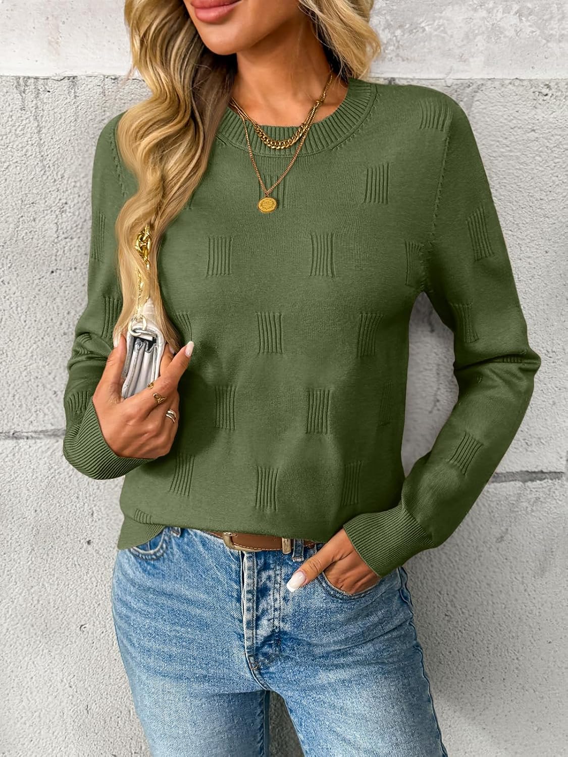 Womens Sweaters Fall Fashion 2026 Lightweight Long Sleeve Knit Pullover Casual Trendy Tops Winter Clothes