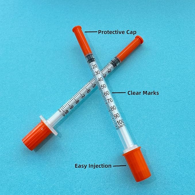 1ml Syringes with Needle, Syringe 1mlcc Needles 30G 516 Inch, Individually Wrapped ,Pack of 10