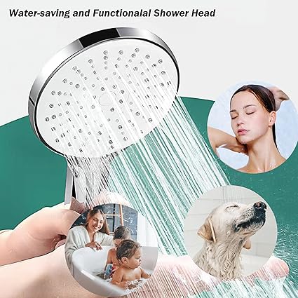 Shower Heads Set High Pressure Handheld Shower Head with Adjustable 3 Spray Modes Detachable Shower Head with Stainless Steel Hose and Bracket