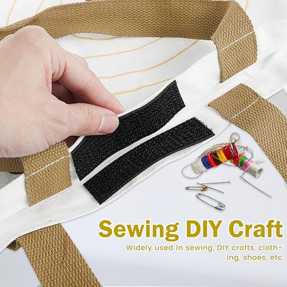 Hook and Loop Straps, Adjustable Nylon Fastening Cable Straps, Freely Cuttable Securing Cord Ties with 50Pcs Metal Buckles, Strong Load Bearing Heavy Duty Adhesive Tape Firm Bonding for DIY
