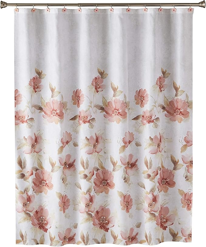 SKL Home Saturday Knight Misty Floral Shower Curtain, PinkMulti