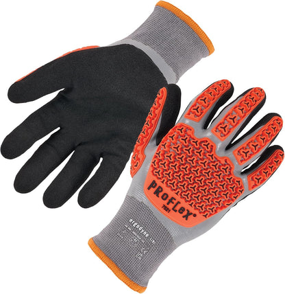 Ergodyne ProFlex 7521 Thermal Impact Resistant Work Gloves, Waterproof, Nitrile Coated Palms, ANSI A2 Cut Resistance, TPR Impact Protection Padding (Large)