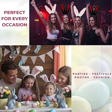 Bunny Ears Headbands Easter Furry Rabbit Ear Headband Halloween Party Prom Cosplay Bunny Costume Accessories Headwear