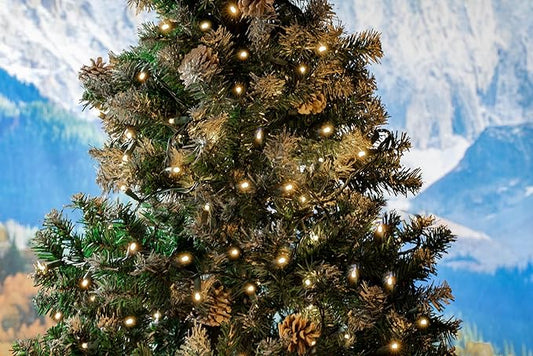 Novelty Lights 50-75 Feet 350 LED Warm White Christmas Mini Light String on Green Wire, 5mm Wide Angle Bulbs, Connectable, Indoor/Outdoor Decor, UL Listed
