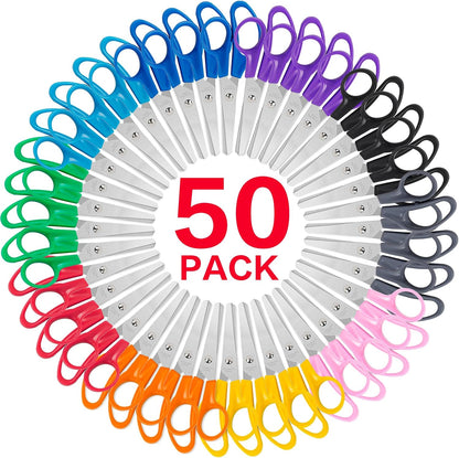 47 Pack Kids Scissors, 5 Inch Bulk Scissors for School, Blunt Tip for Child Student Teacher, Kids Safety for Preschool Classroom Office Home, School Supplies Craft Cutting Paper