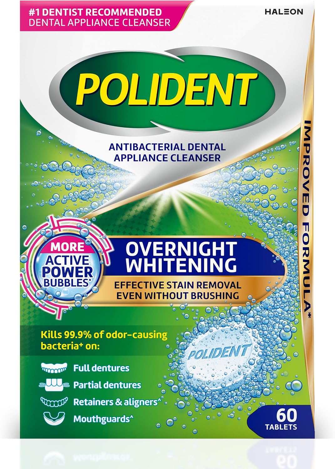 Polident Overnight Whitening Dental Appliance Cleanser Tablets