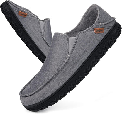 LongBay Men's Moccasin Slippers Comfy Warm Memory Foam House Shoes Winter for Indoor Outdoor