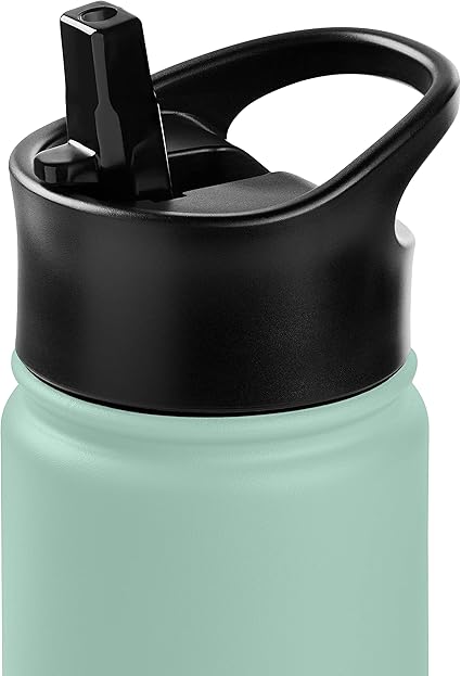 Retrospec Alder Insulated Water Bottle with Straw Lid  Handle Cap - Stainless Steel Wide Mouth Double-Wall Vacuum Insulated Thermos - BPA Free Leakproof Canteen