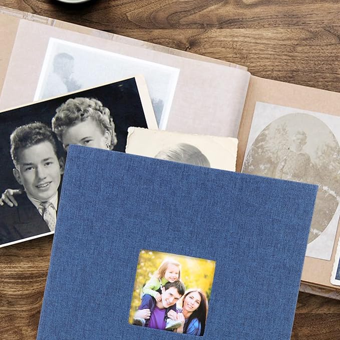 Creative Linen Photo Album DIY Photo Book for Family Travel Memories Self-Adhesive Pages for for Weddings Graduations and Special Moments