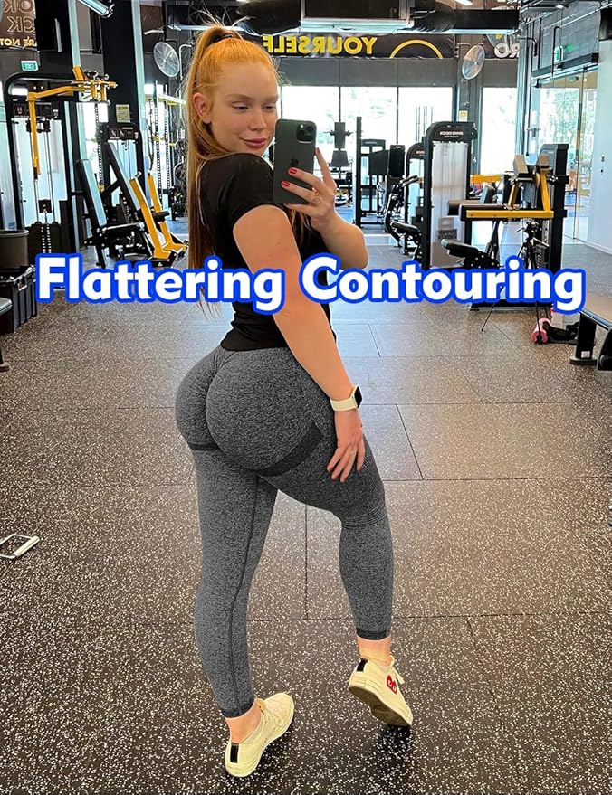 A AGROSTE Workout Leggings for Women Seamless Scrunch Butt Lifting Leggings Booty High Waisted Yoga Pants Comfort Tights