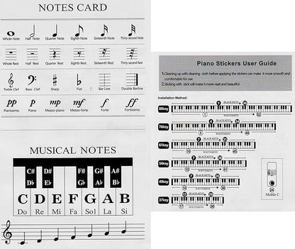 Piano Keyboard Sticker Label Large Note for Electronic Keyboards or Piano Beginners Easy Learning Tool 3749617688 Key Piano
