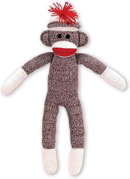 Schylling Brand Classic 20" Retro Sock Monkey Stuffed Animal - Knitted Texture Original Look - Ages 12 Months and Up