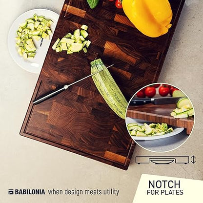American Black Walnut Cutting Board (ExtraThick 1.7"), Premium Quality  Professional Butcher Block. Heavy Duty End Grain Wood Chopping Board (Oil bottle  Plate included)