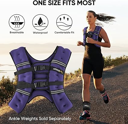 APEXUP Weighted Vest Men 5lbs/10lbs/15lbs/20lbs/25lbs/30lbs Weights with Reflective Stripe, Weighted vest for Women Workout Equipment for Strength Training Running
