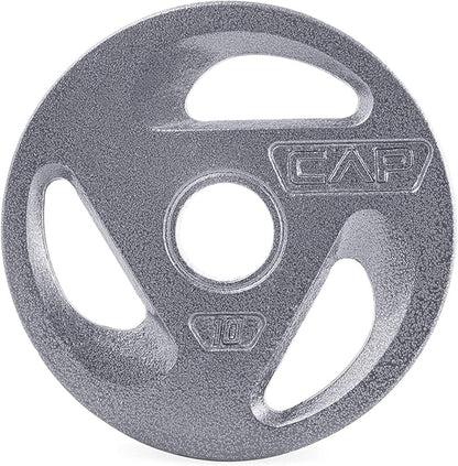 CAP Barbell 2-Inch Olympic Grip Weight Plates, Single, Gray, Various Sizes