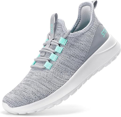 STQ Womens Slip On Sneakers Hands Free Orthopedic Tennis Walking Shoes Breathable Athletic Gym Workout Cross Training Sneakers