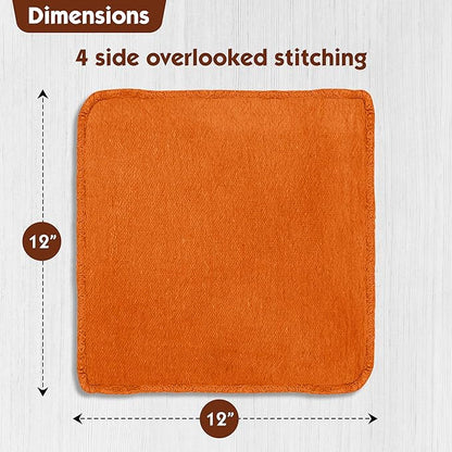 Nabob Wipers Auto Mechanic Shop Towels 100 Pack Bulk Rags 100 Cotton Commercial Grade Shop Rags Size 14"x14" (100 Pack, Orange)