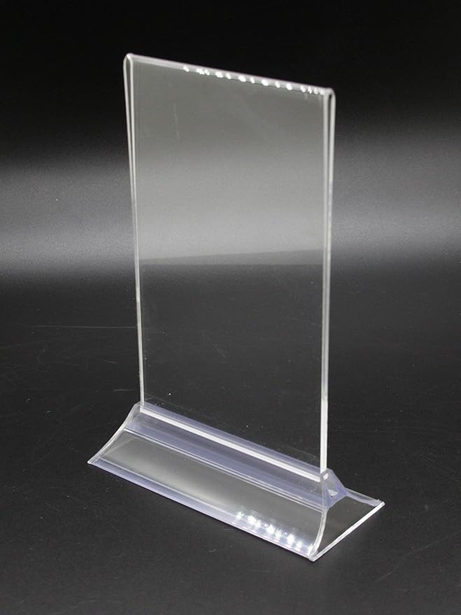 FixtureDisplays 8.5 x 11" Sign Holder for Tabletops,Double-Sided - Clear 19026