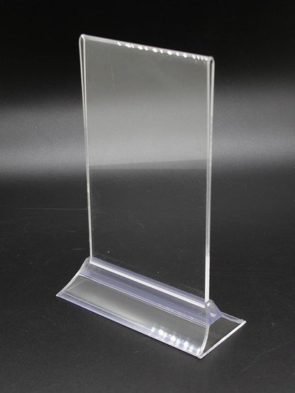 FixtureDisplays 8.5 x 11" Sign Holder for Tabletops,Double-Sided - Clear 19026