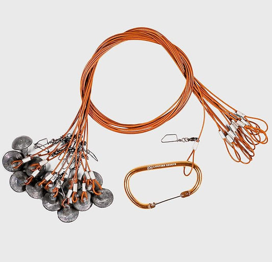 Texas Rig 6ft 6oz Tangle-Free PVC Coated Steel Cable with Carabiner for Duck Decoy Rigs, Decoy Anchors for Duck Hunting