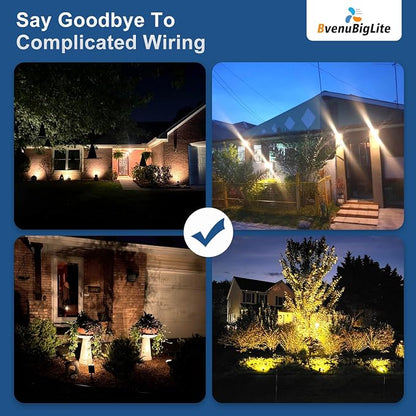 Solar Lights Outdoor Waterproof Light Replacement - 3 Lighting Modes Solar Powered for Yard - Dust to Dawn Uplighting Landscape Pathway Drive Patios 1PC 2700K (Does not include spike)
