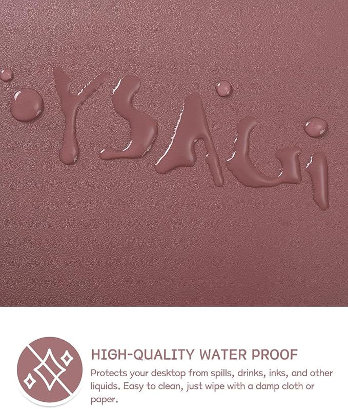 Non-Slip Leather Desk Mat, Desk Mouse Pad, Waterproof PVC Leather Desk Table Protector, Large Desk Blotter, Easy Clean Laptop Desk Writing Mat for OfficeHomeDecor(Dark Pink, 47.2" x 23.6")-No Band