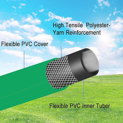 PVC Garden Hose 12 Inch Green Heavy Duty Water Hose with Solid Brass Fittings,No Leaking, Flexible,for outdoors,Lawns,Patio (3 FT, Green, Brass Fittings)