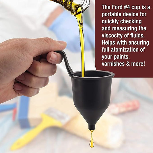TCP Global Brand SG244 Liquid Thickness  Viscosity Measuring Cup Ford  4 Four, Viscosimeter to Measure Paint