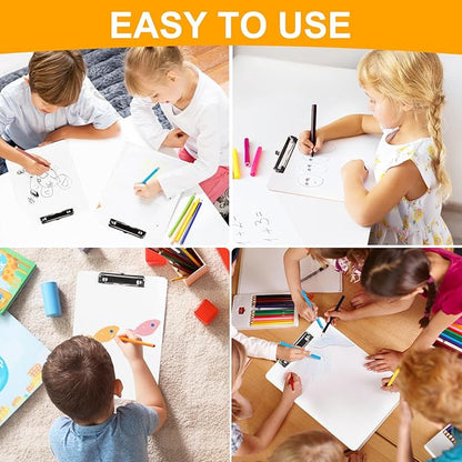 Dry Erase Wood Clipboard 2 Pack, Hardboard Clip Board 8.5x11 for Classroom, Students, Kid, Size 9" x 12.5", Double-Sided White Board, with Low Profile Clip, Office  School Supply