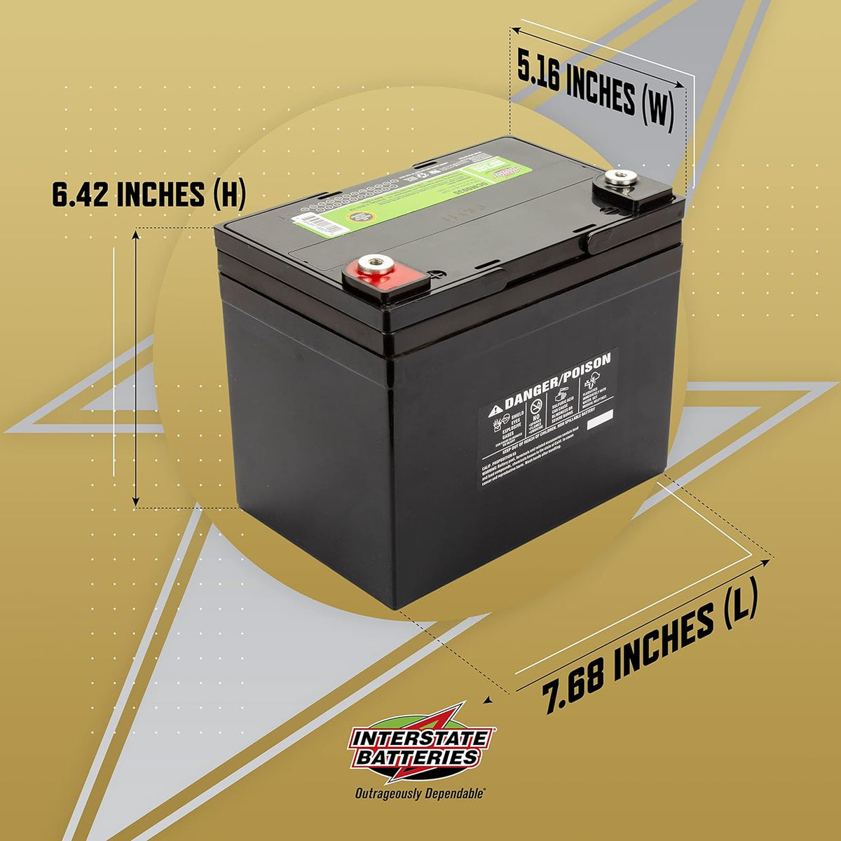 Interstate Batteries 12V 35AH Sealed Lead Acid (SLA) AGM Deep Cycle Battery (DCM0035) Insert Terminals (Terminal Hardware Not Included)