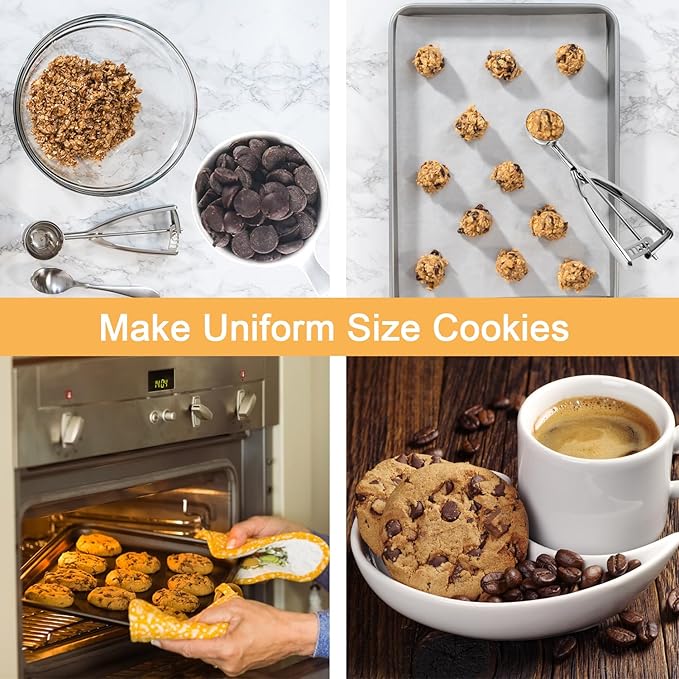 Medium Cookie Scoop, 2 Tbsp  30ml  1 oz, Size 40 Cookie Dough Scoop, Cookie Scoops for Baking, 1 2532 inches  4.5 CM Ball, 188 Stainless Steel, Secondary Polishing