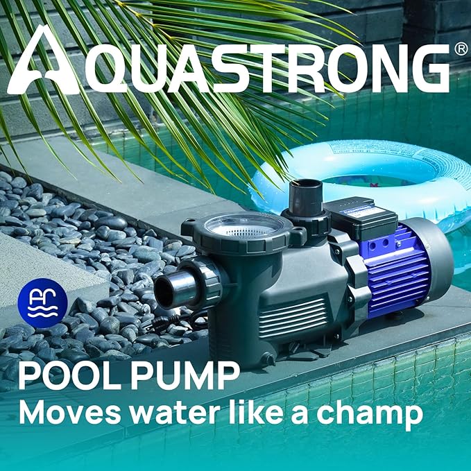 AQUASTRONG In/Above Ground Pool Pump, High Flow (Single Speed, 3HP, 9350 GPH, 220V)