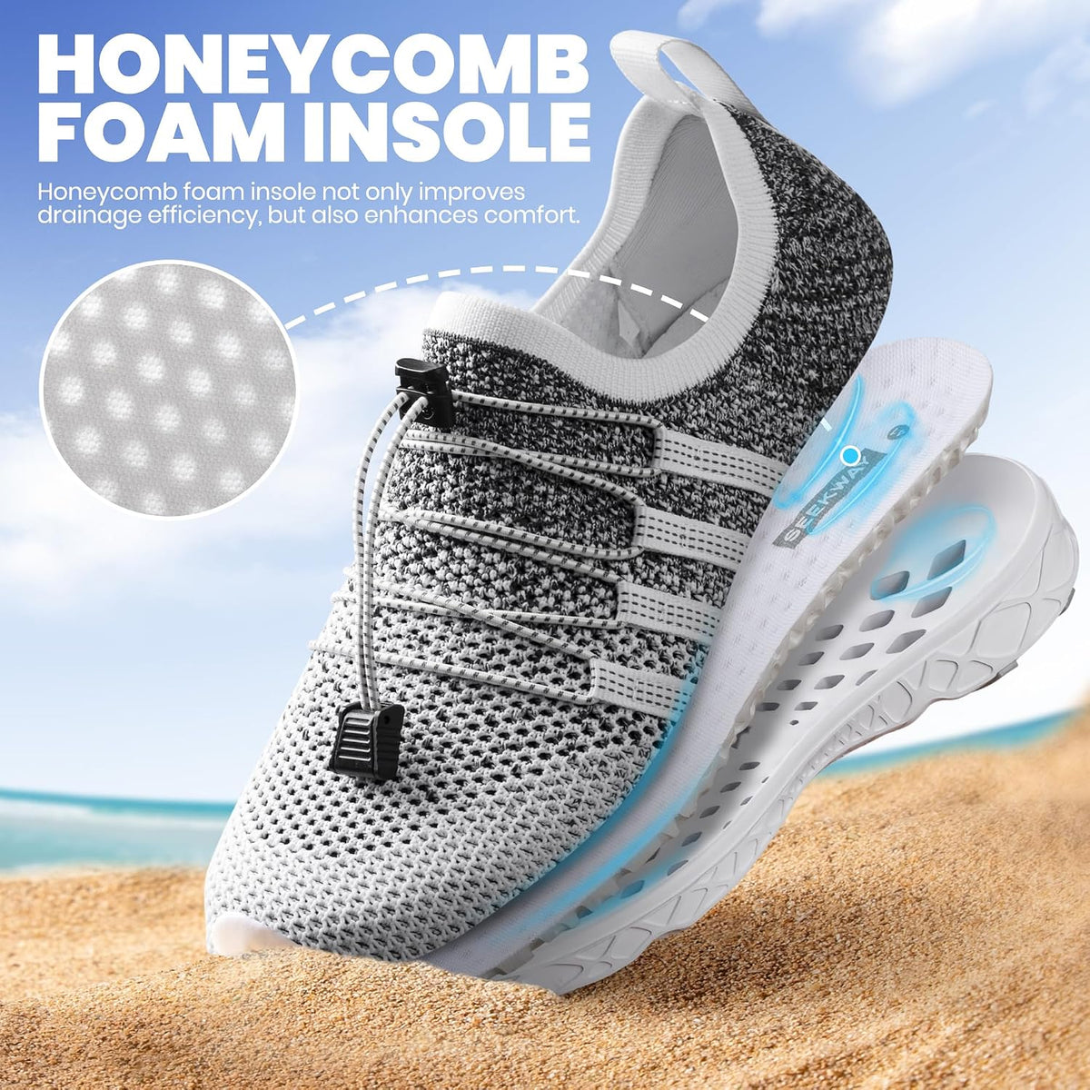 Mens Womens Water Shoes Quick Dry Aqua Shoes Barefoot for Beach Surf Hiking Pool Water Sports