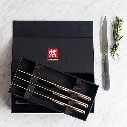 ZWILLING Porterhouse Razor-Sharp Steak Knife Set of 8 with Black Presentation Case, Gift Set, Silver