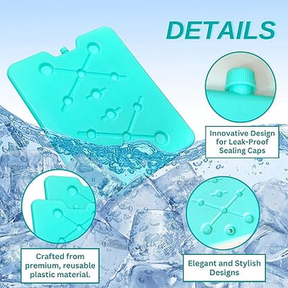 GURIN Reusable Ice Packs for Lunch BoxCoolers, Bag, or Backpack Coolers - Cold Up to 8-12 Hours Long Lasting for Camping Picnic, Outdoor Activities, Food Delivery