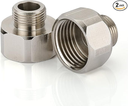 Brass Pipe Fittings, Water Hose Adapter, G 12 Female to G 38 Male Reducer Adapter, Compression Fitting for Kitchen Bathroom Faucet, Pipe Connector with Rubber Washer,(2 Pack)