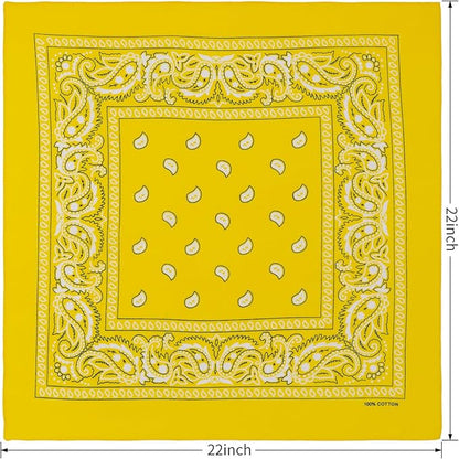 combocube 12 Pack(one Dozen) Multi-Purpose Cotton Paisley Cowboy Bandanas Headband for Men and Women