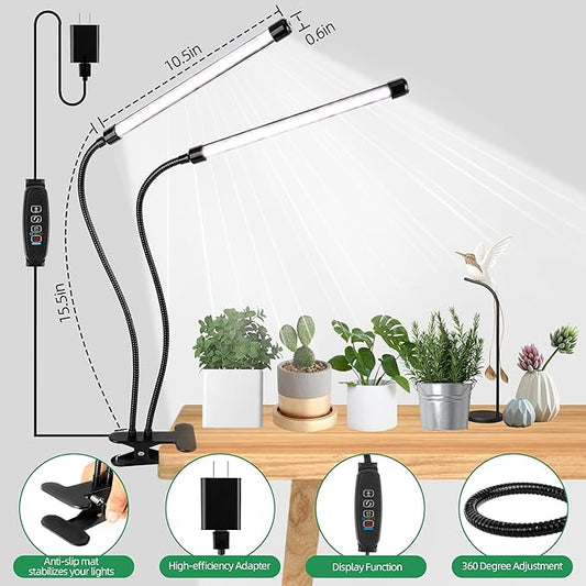 Grow Light 6500K Full Spectrum Plant Grow Lamp with Clip - 84 LED Plant Light for Indoor Plants