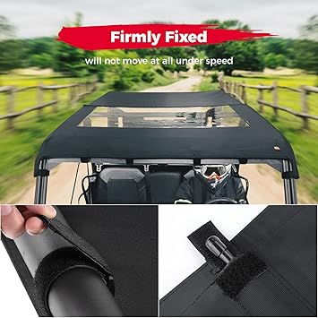 KEMIMOTO 6-Seat Canvas Roof Top Tint Waterproof Sunshade Soft Top Accessories for Polaris Ranger XP 10001000900 Crew