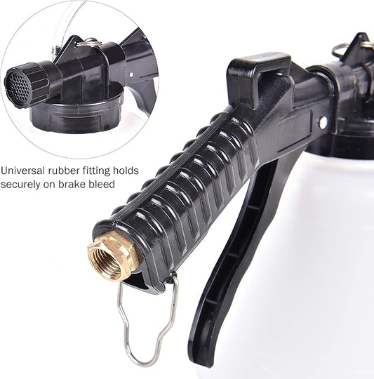 PONO 1-Liter Vacuum Brake Fluid Bleeder - Brake Bleeder kit - Hanging Hook and Locking Trigger Allows for Hands Free Operation