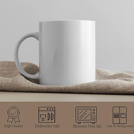 TANGLONG Sublimation Mugs Blank, Tazas Para Sublimacion, White Ceramic Sublimation Cups, Bulk Mugs for Coffee, Tea, Latte, Soup, Milk, Hot Cocoa 11 oz Set of 12