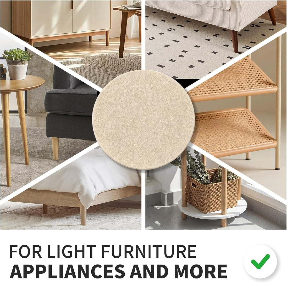 Felt Furniture Pads 216 Pcs for Hardwood Floors Brown/Beige Protect chairs, tables, and furniture legs from scratches. Easy stick, no tools, silent glide on all floors.