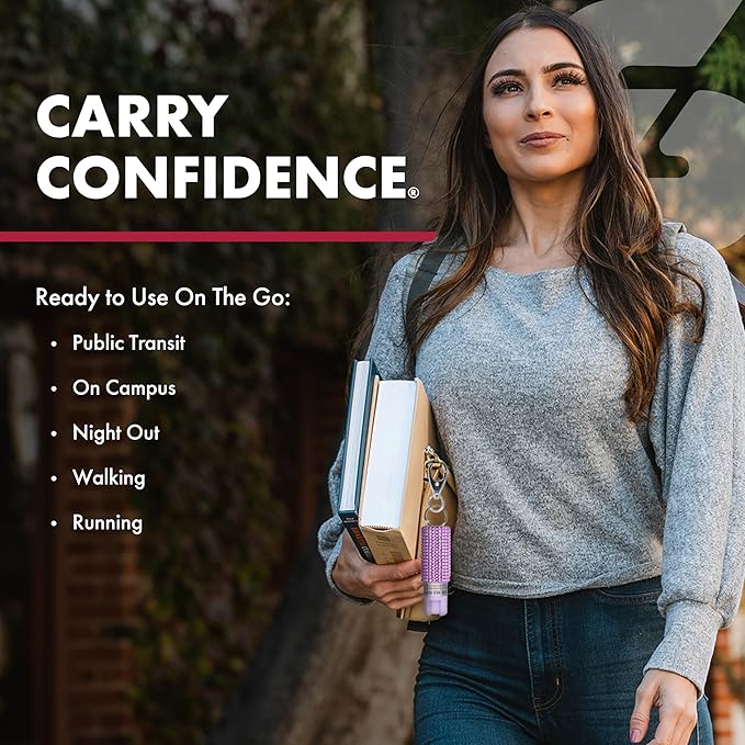 SABRE Pepper Spray, Quick Release Keychain for Easy Carry and Fast Access, Finger Grip for More Accurate and Faster Aim, Maximum Police Strength OC Spray, 0.54 fl oz, Secure and Easy to Use Safety