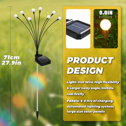 Solar Lights Outdoor-2Pack 16LEDs Solar Garden Firefly Lights Outside,Solar Powered Light Outdoor and Garden Decorative IP65 Waterproof,Yard Patio Pathway Decor,Gardening Gifts for Women,Warm White